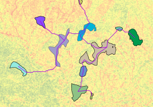 Ausgabepfade und -regionen über der Kostenoberfläche Ausgabepfade und -regionen über der Kostenoberfläche