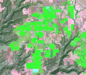 Landsat Bandkombination 7, 4, 3 Landsat Bandkombination 7, 4, 3