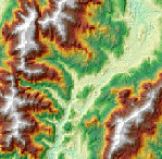 Beispiel für ein Bild mit geschummertem Relief Beispiel für ein Bild mit geschummertem Relief