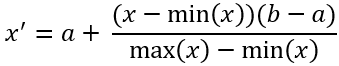 Skalierungsformel für die Minimal- und Maximalwerte des Ausgabeindex Skalierungsformel für die Minimal- und Maximalwerte des Ausgabeindex