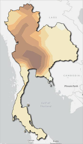 Karte der Luftqualität in Thailand Karte der Luftqualität in Thailand