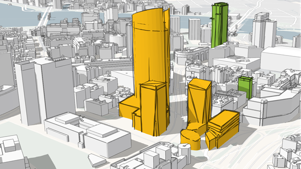 Gebäude als 3D-Objekt-Szenen-Layer Gebäude als 3D-Objekt-Szenen-Layer