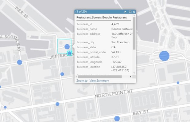 Ein Pop-up in Map Viewer Ein Pop-up in Map Viewer
