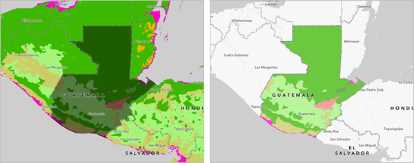Auf die Landesgrenzen von Guatemala zugeschnittene Ökoregionen Auf die Landesgrenzen von Guatemala zugeschnittene Ökoregionen