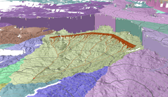 3D-Perspektive des Verlaufs der kostengünstigsten Routen 3D-Perspektive des Verlaufs der kostengünstigsten Routen