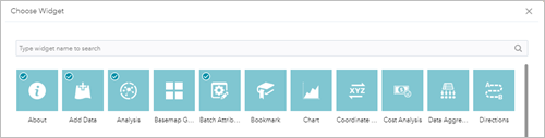 Auswählen eines Widgets Auswählen eines Widgets